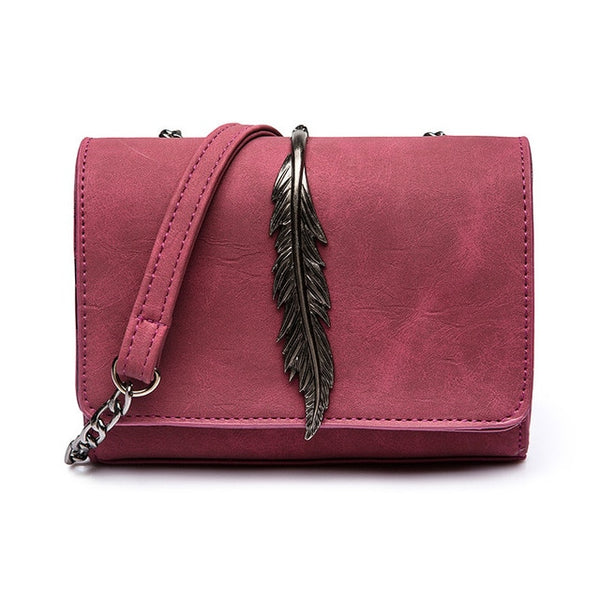Herald Fashion Leaves Decorated Mini Flap Bag Suede PU Leather Small Women Shoulder Bag Chain Messenger Bag Autumn New Arrival - Trotman Graves