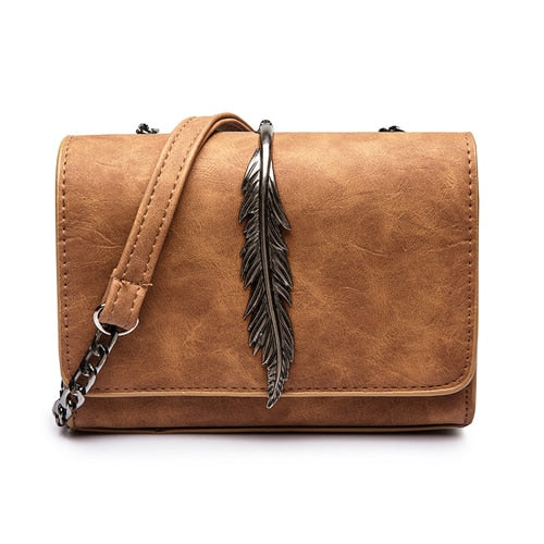 Herald Fashion Leaves Decorated Mini Flap Bag Suede PU Leather Small Women Shoulder Bag Chain Messenger Bag Autumn New Arrival - Trotman Graves