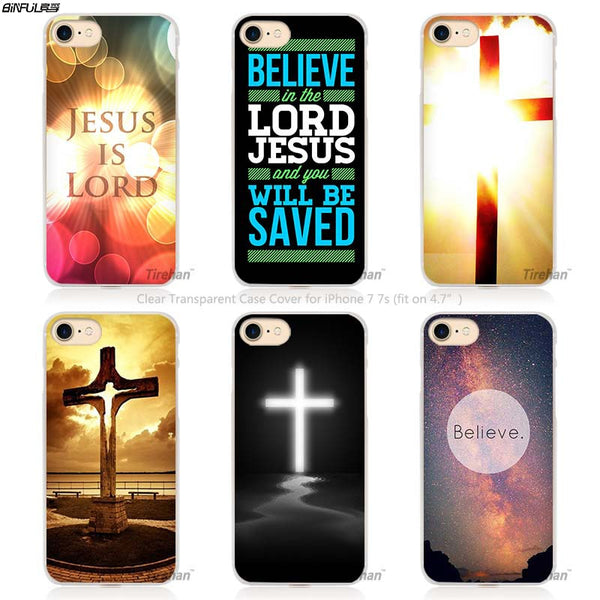 BiNFUL Hot Sale Christian Jesus The Cross Hard Transparent Phone Case Cover Coque for Apple iPhone 4 4s 5 5s SE 5C 6 6s 7 Plus - Trotman Graves