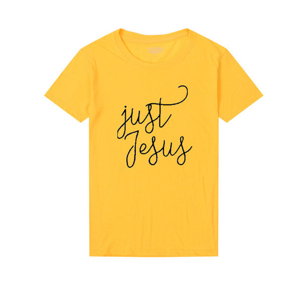 pkorli just jesus christian t-shirt men funny letters printed tee shirt homme cotton short sleeve fitness tops camisa termica - Trotman Graves