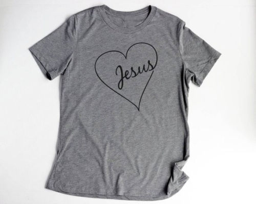 Jesus heart graphic women fashion t-shirt Christian faith grunge goth tees cool girl gift tumblr vintage tops unisex art tshirt - Trotman Graves