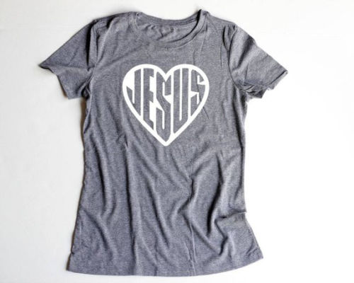Jesus heart graphic women fashion t-shirt Christian faith grunge goth tees cool girl gift tumblr vintage tops unisex art tshirt - Trotman Graves