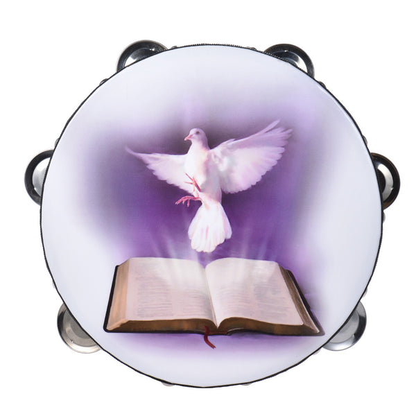10" Double Row Bible and Dove Tambourine - Trotman Graves