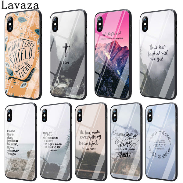 Lavaza Christ Bible verse Philippians Jesus Tempered Glass Phone Cover Case for Apple iPhone XR X XS Max 8 7 6 6S Plus 5 5S SE - Trotman Graves