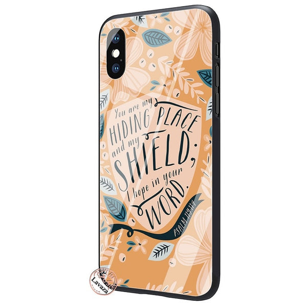Lavaza Christ Bible verse Philippians Jesus Tempered Glass Phone Cover Case for Apple iPhone XR X XS Max 8 7 6 6S Plus 5 5S SE - Trotman Graves
