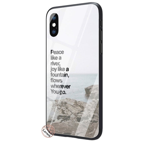 Lavaza Christ Bible verse Philippians Jesus Tempered Glass Phone Cover Case for Apple iPhone XR X XS Max 8 7 6 6S Plus 5 5S SE - Trotman Graves