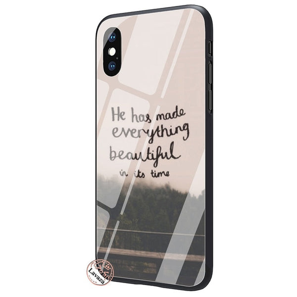 Lavaza Christ Bible verse Philippians Jesus Tempered Glass Phone Cover Case for Apple iPhone XR X XS Max 8 7 6 6S Plus 5 5S SE - Trotman Graves