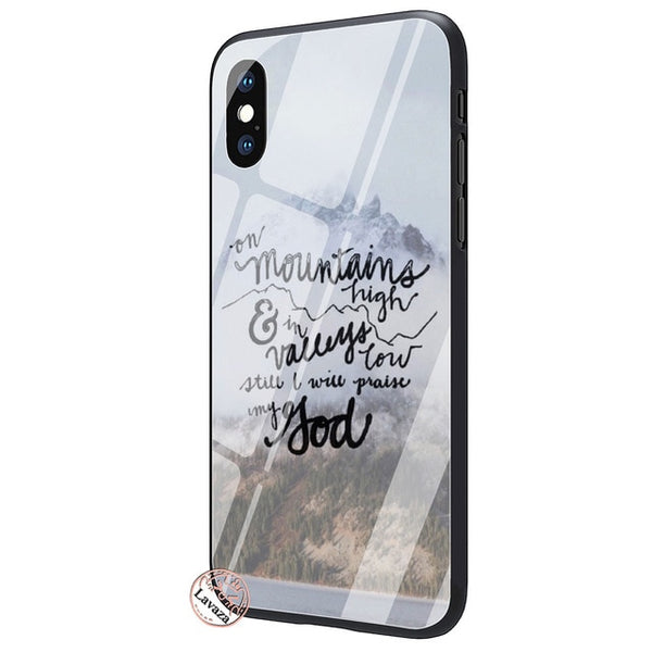 Lavaza Christ Bible verse Philippians Jesus Tempered Glass Phone Cover Case for Apple iPhone XR X XS Max 8 7 6 6S Plus 5 5S SE - Trotman Graves