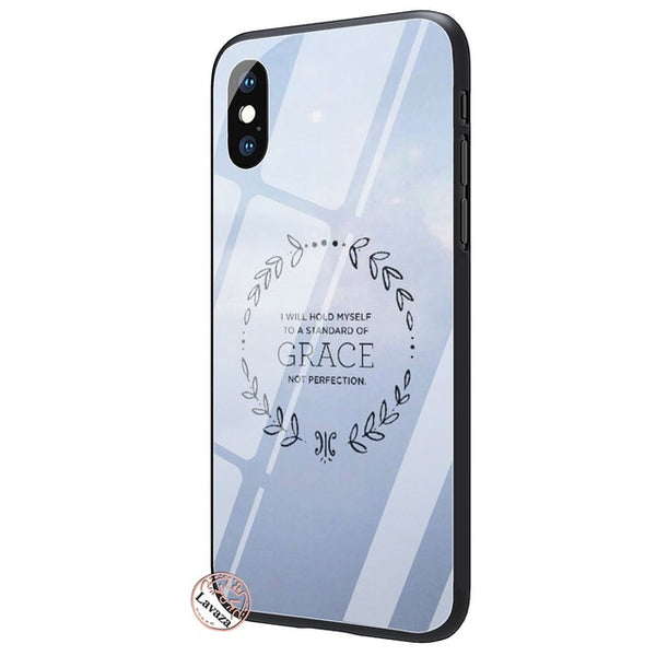 Lavaza Christ Bible verse Philippians Jesus Tempered Glass Phone Cover Case for Apple iPhone XR X XS Max 8 7 6 6S Plus 5 5S SE - Trotman Graves